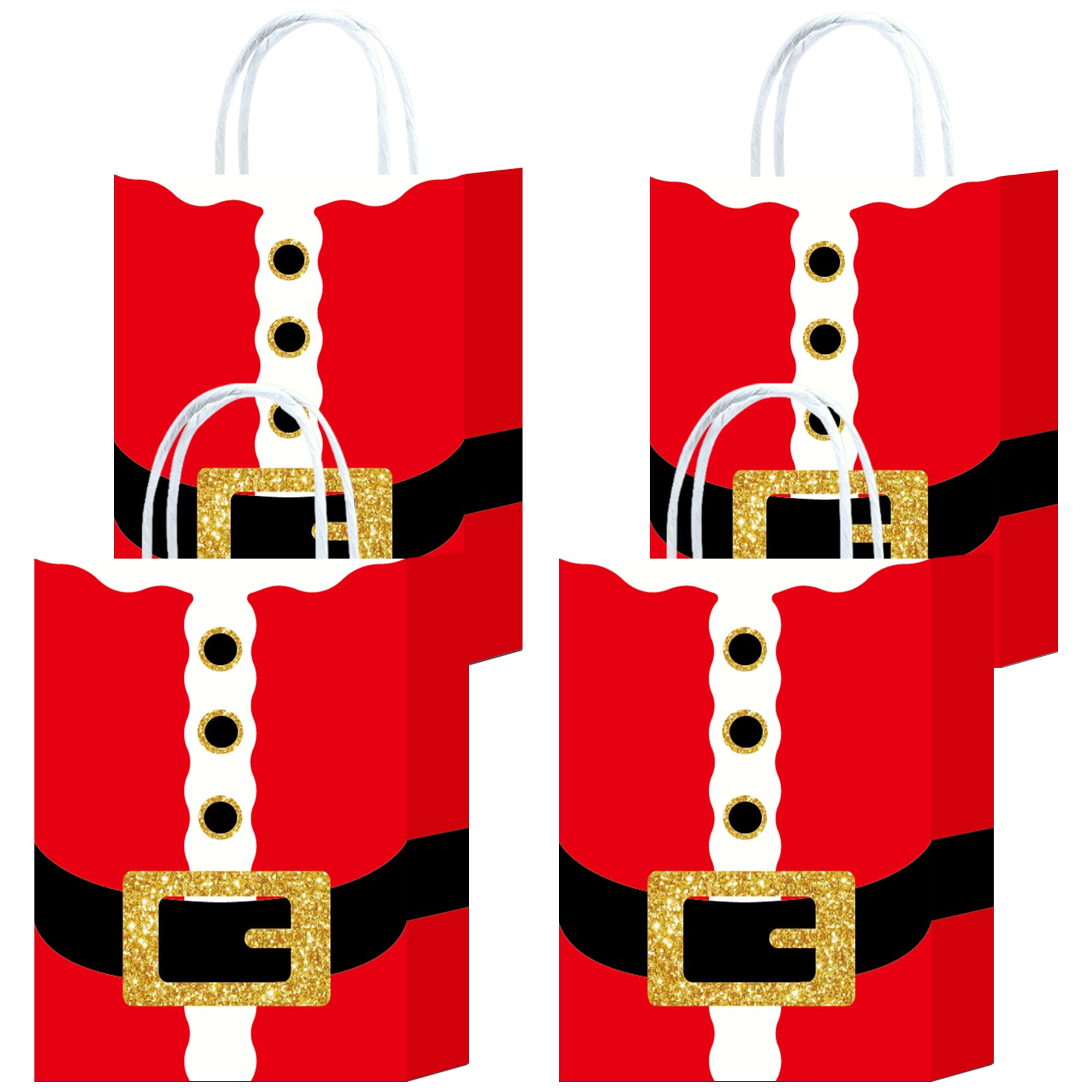 12PCS Christmas Gift Bags with Handles Xmas Party Favors Bags Small Christmas Goodie Bag Holiday Paper Bag Gift Wrapping