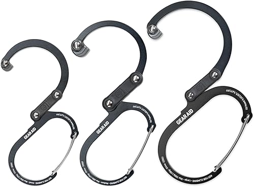 GEAR AID HEROCLIP Mosquetón giratorio de 360 y gancho (mediano) para camping, mochila, maletas y organización de garaje