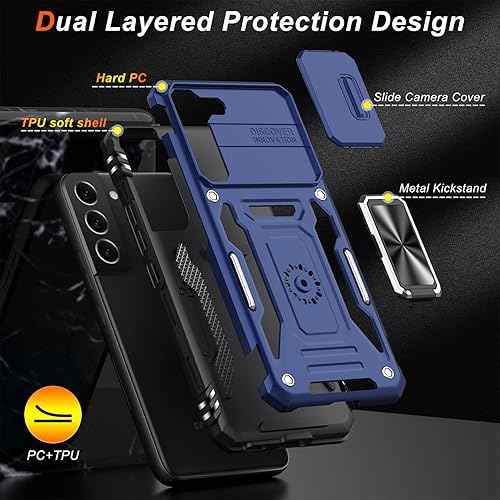 Miniatura 2 de LUMARKE Funda para Galaxy S22 con protección de cámara, prueba de caídas de 16 pies, grado militar, a prueba de golpes, resistente, funda protectora