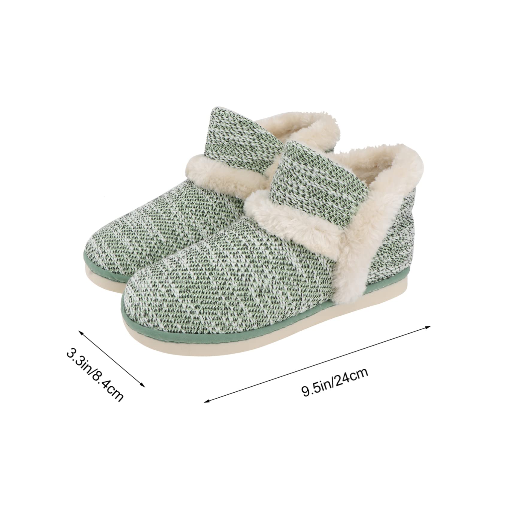 VALICLUD Scarpe Di Cotone Stivaletti Per Donne Eleganti Scarpe Da Casa Per Pantofole Da Donna Pantofole Da Casa Per Donna Calde Pantofole Di Cotone All'interno: Peluche Green