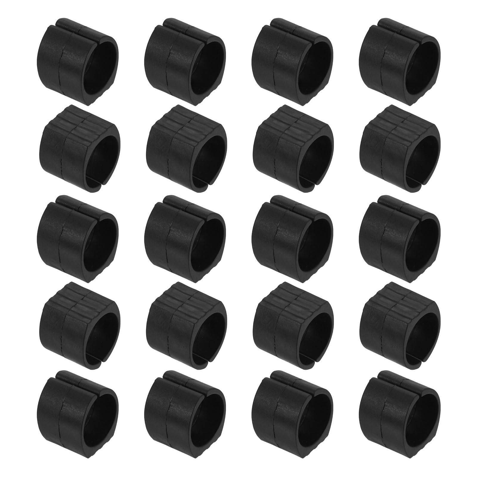 sourcing map 20Pcs Chair Leg Caps, 22mm-25mm Dia. U-Shaped Office Chair Floor Protectors, Plastic Glide Caps for Metal Chair Feet, Anti-Slip Furniture Pads for Hardwood Floors, Black