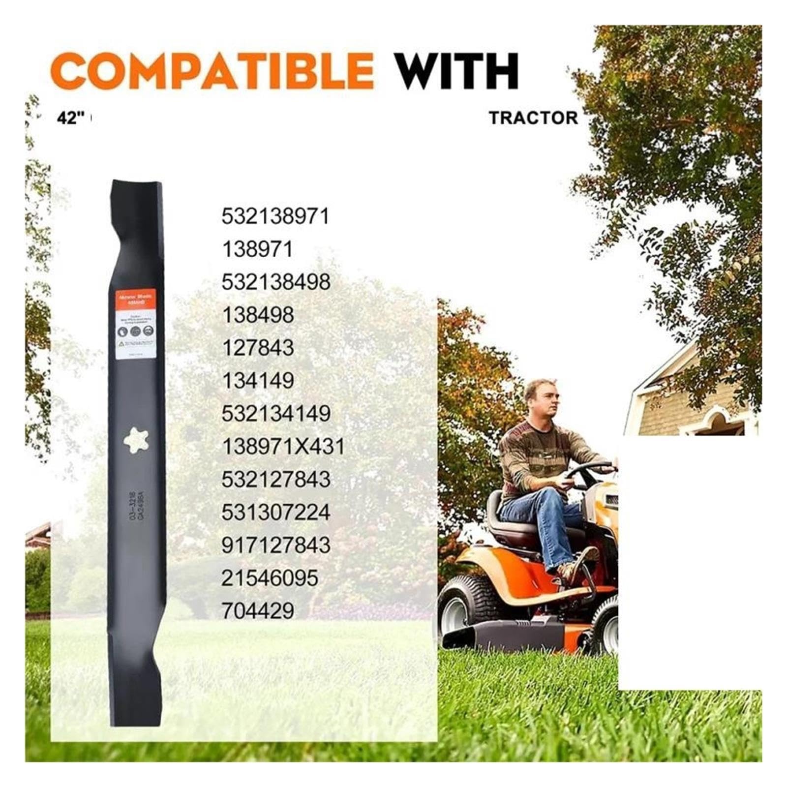 Paquete De 2 Cuchillas for Cortacésped 138971, Compatibles Con Craftsman LT1000 LT2000, Cortacésped De Cubierta De 42 Pulgadas, Poulan Pro, Tractor De Césped Husqvarna