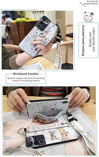 Miniatura 3 de Bonita funda cruzada compatible con Samsung Galaxy A12 5G, con correa para la muñeca, cordón de silicona suave a prueba de golpes, funda protectora