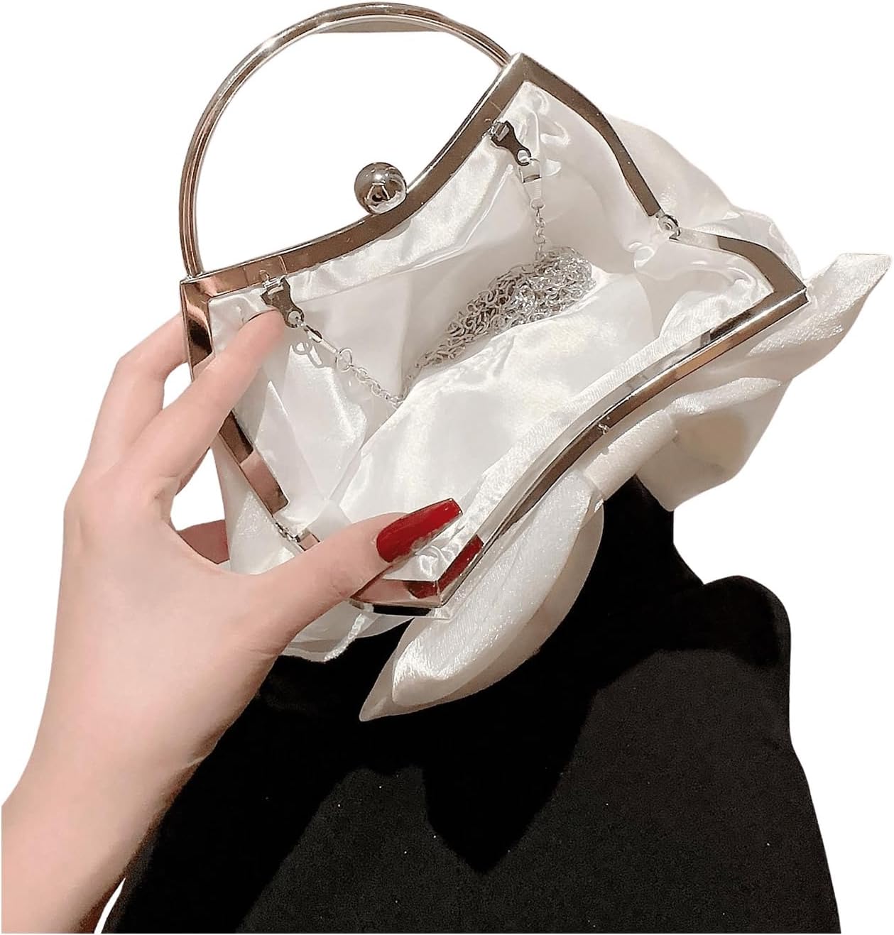 SweatyRocks Women's Cute Bow Decor Clutch Purse Evening Handbag Prom Crossbody Bags