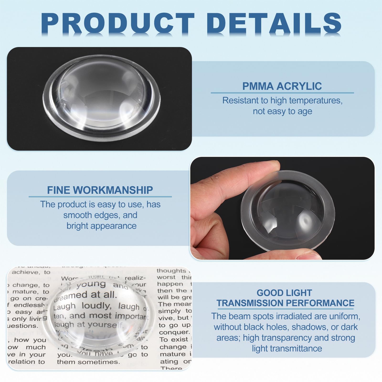 PATIKIL Diameter 56mm Flat Convex Lens - Image 3