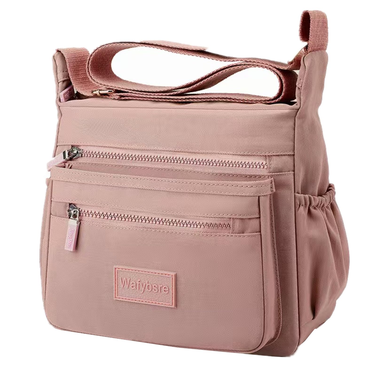 Wafybsre Handbags for Ladies Multi Pocket Purses for Women Messenger Shoulder Cross-body Bag (Incarnadine Pink)