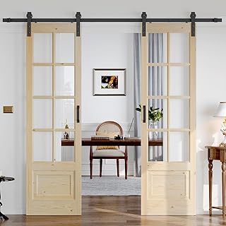 Preassembled 48x84 (Double 24x84) Inch Clear Glass French Interior Door ...