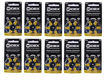 Widex hearing aid battery Size 10 (PR70) (10 Packet=60 Batteries)