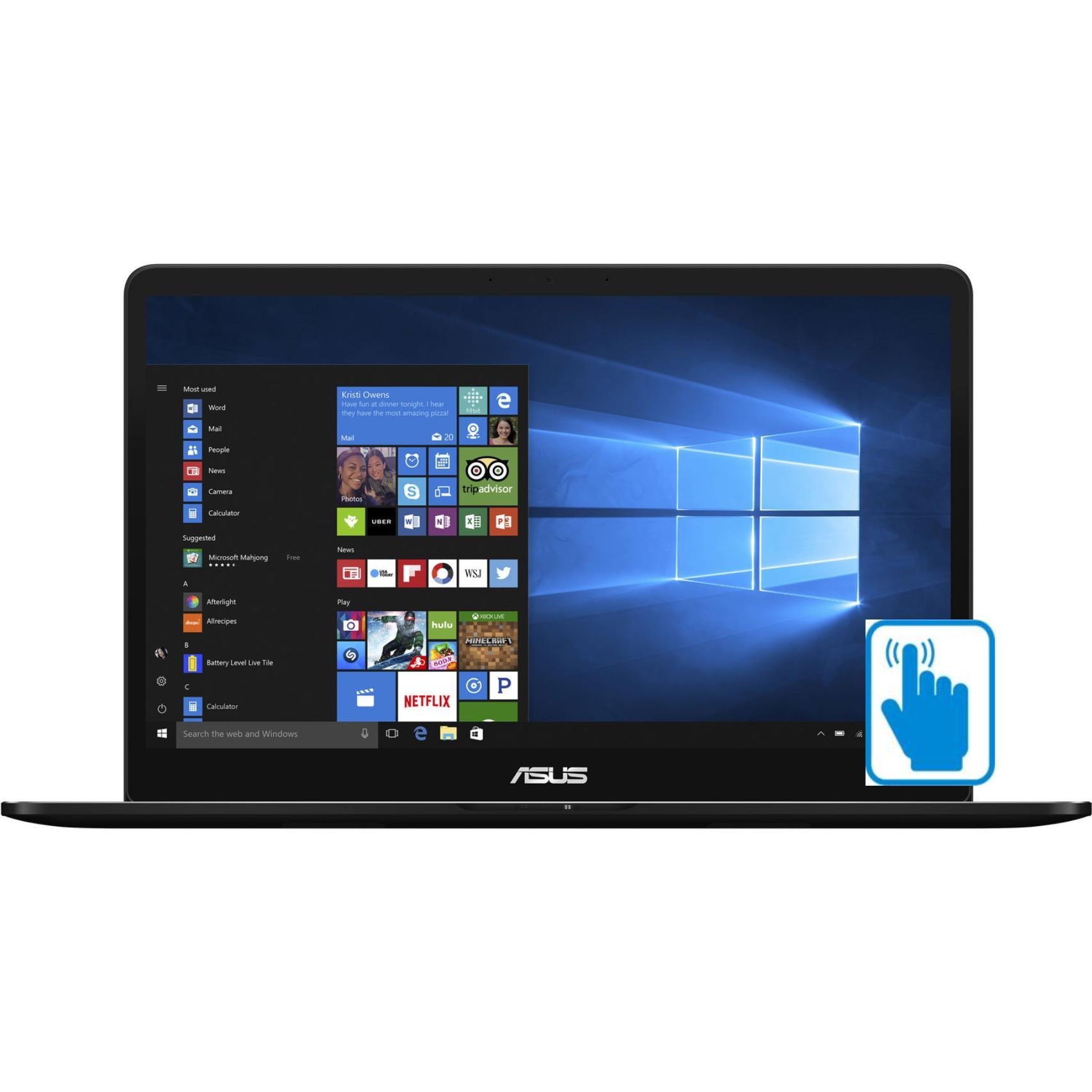 ASUS ZenBook Pro UX550VE-DB71T 15.6 inch FHD Touch Laptop PC (Intel i7-7700HQ Quad Core, 16GB RAM, 512GB SSD, GTX 1050Ti, 15.6" Full HD (1920 x 1080) Touchscreen, Fingerprint, Win 10 Pro)