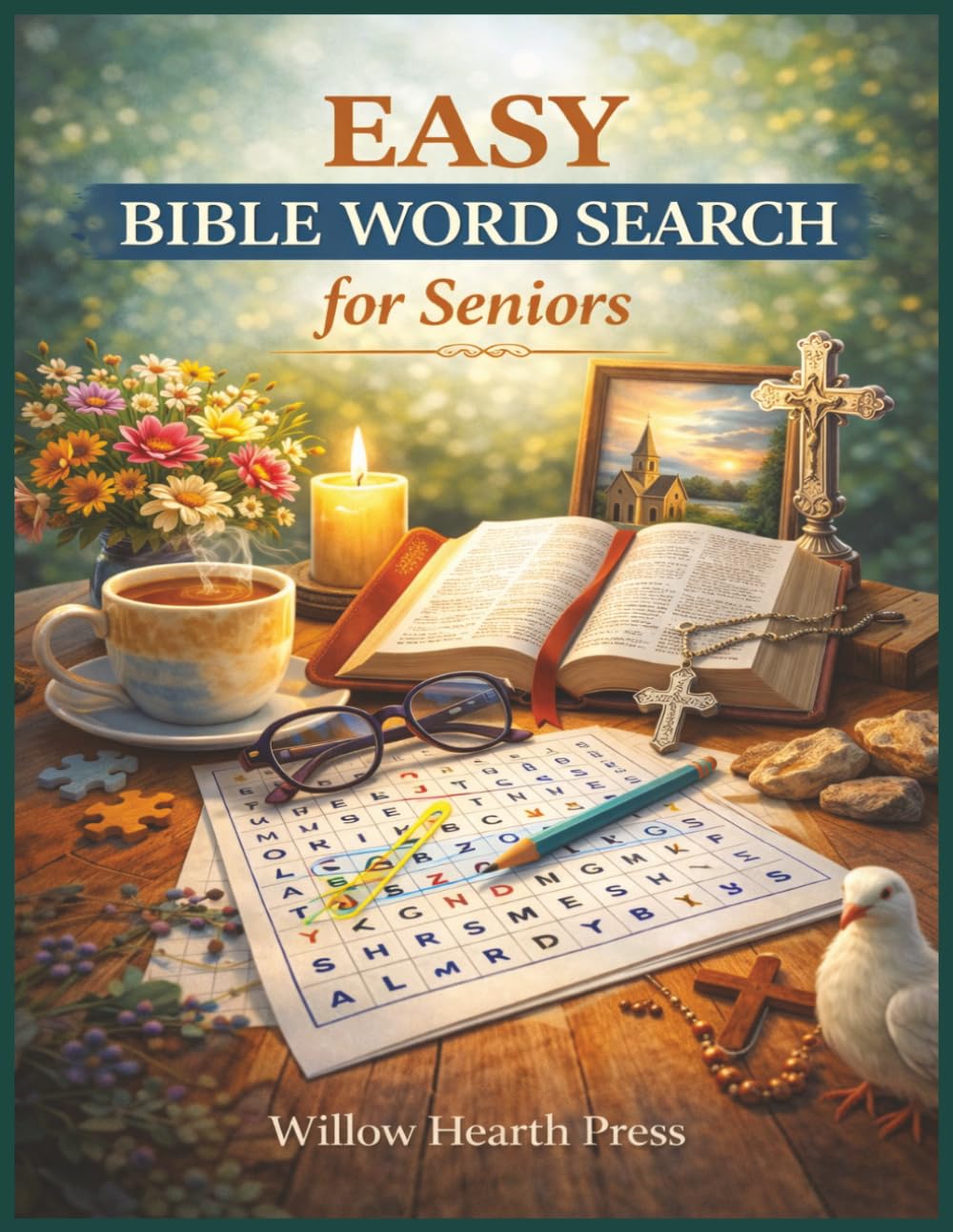 Easy Bible Word Search for Seniors: 100 Large Print Puzzles for Seniors Featuring Words & Themes from the Bible