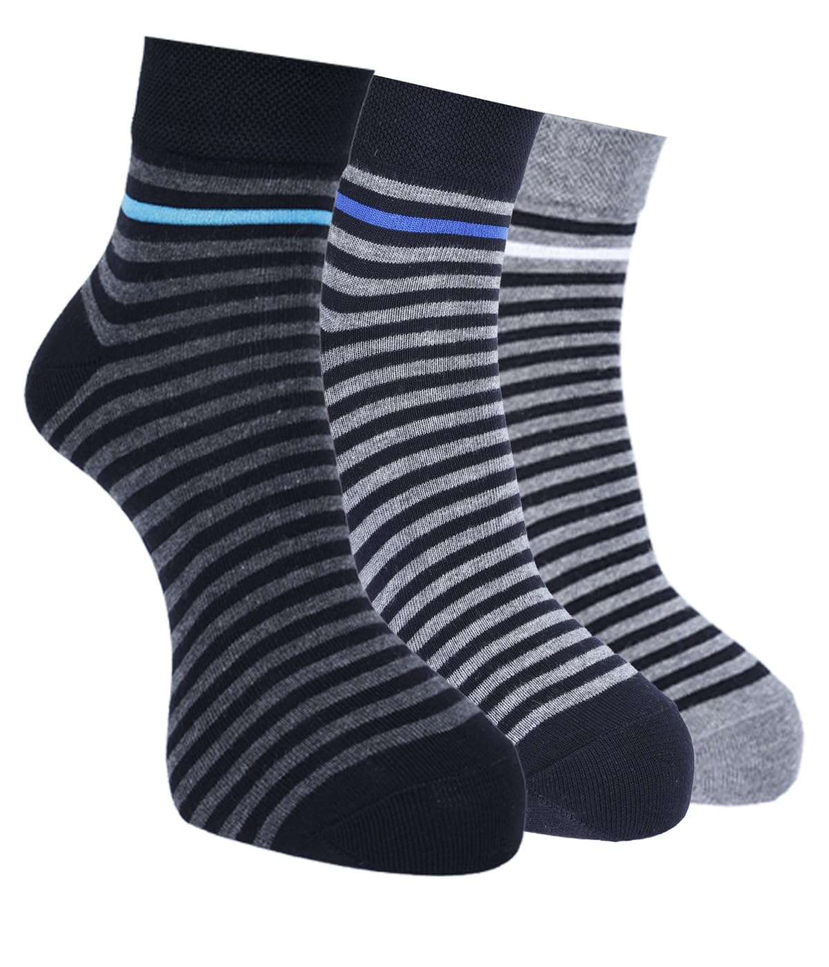 force nxt BY Dollar Socks for Men Solid Ankle Length Cotton Socks, Free Size, Pack of 3 (Multicoloured)-picture-34