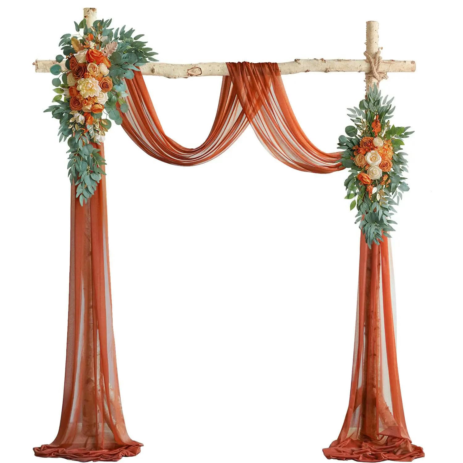 3 à 10 mètres de tissu drapé en mousseline de soie pour décoration de mariage, cérémonie de mariage, fête