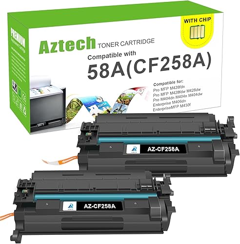 Aztech Cartucho de tóner de repuesto compatible para HP 58A CF258A, negro, paquete de 2