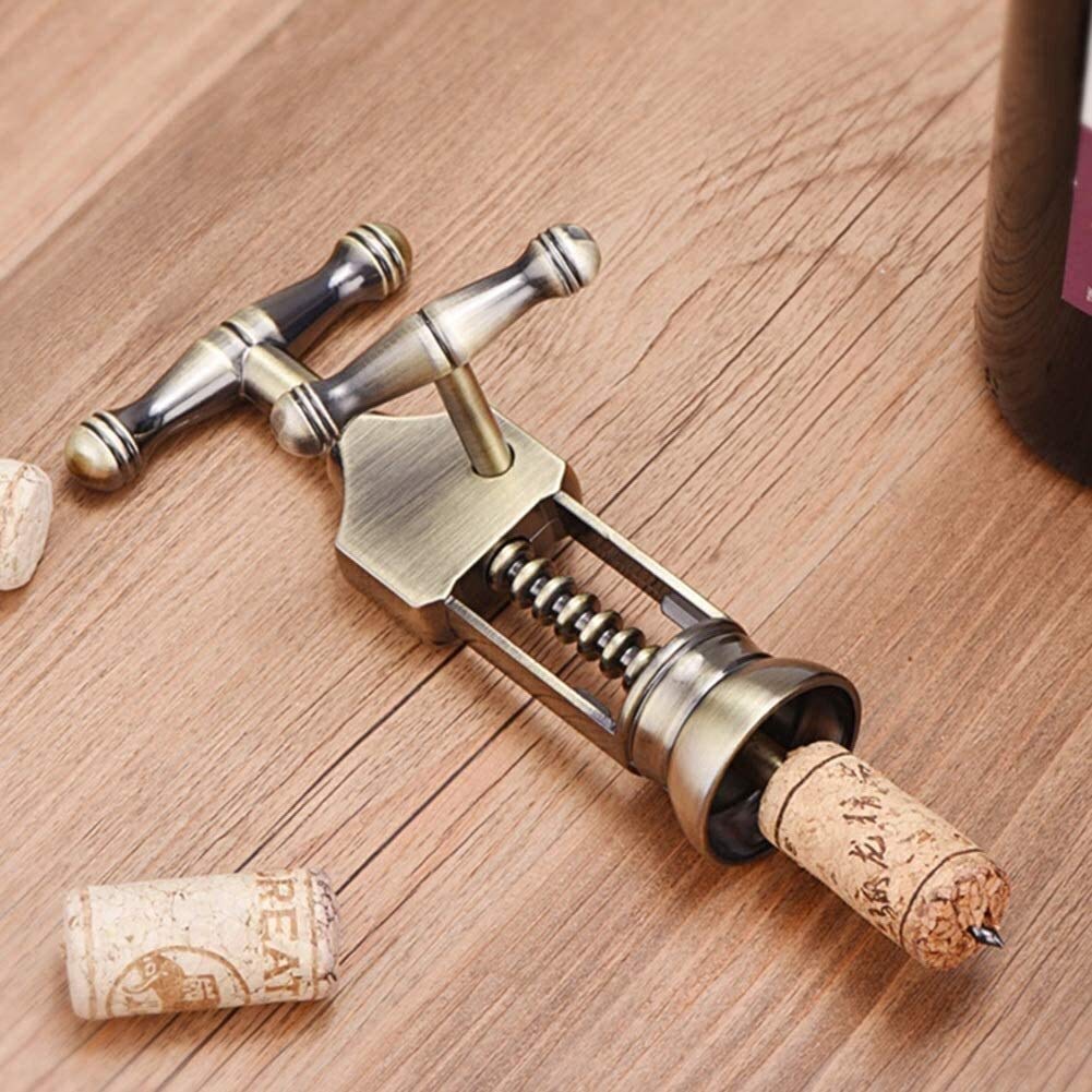 MRKU Sacacorchos para Botellas de Vino, Modelo Abridor de Botellas, para camareros, Profesional y Decorativo, de Acero Inoxidable.