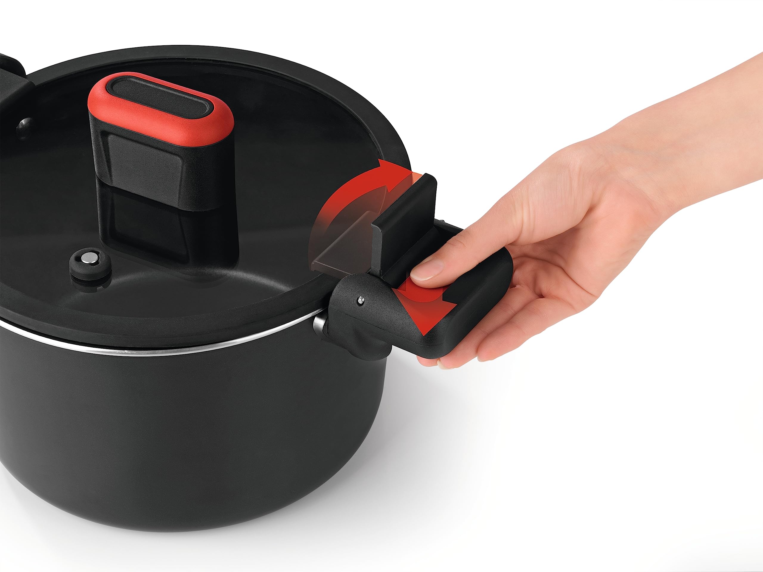 GOURMETmaxx Pentola per risparmio energetico in alluminio pressofuso, 5,8 l, rivestimento antiaderente, preparazione rapida, semplice, a basso contenuto di grassi e vitamine