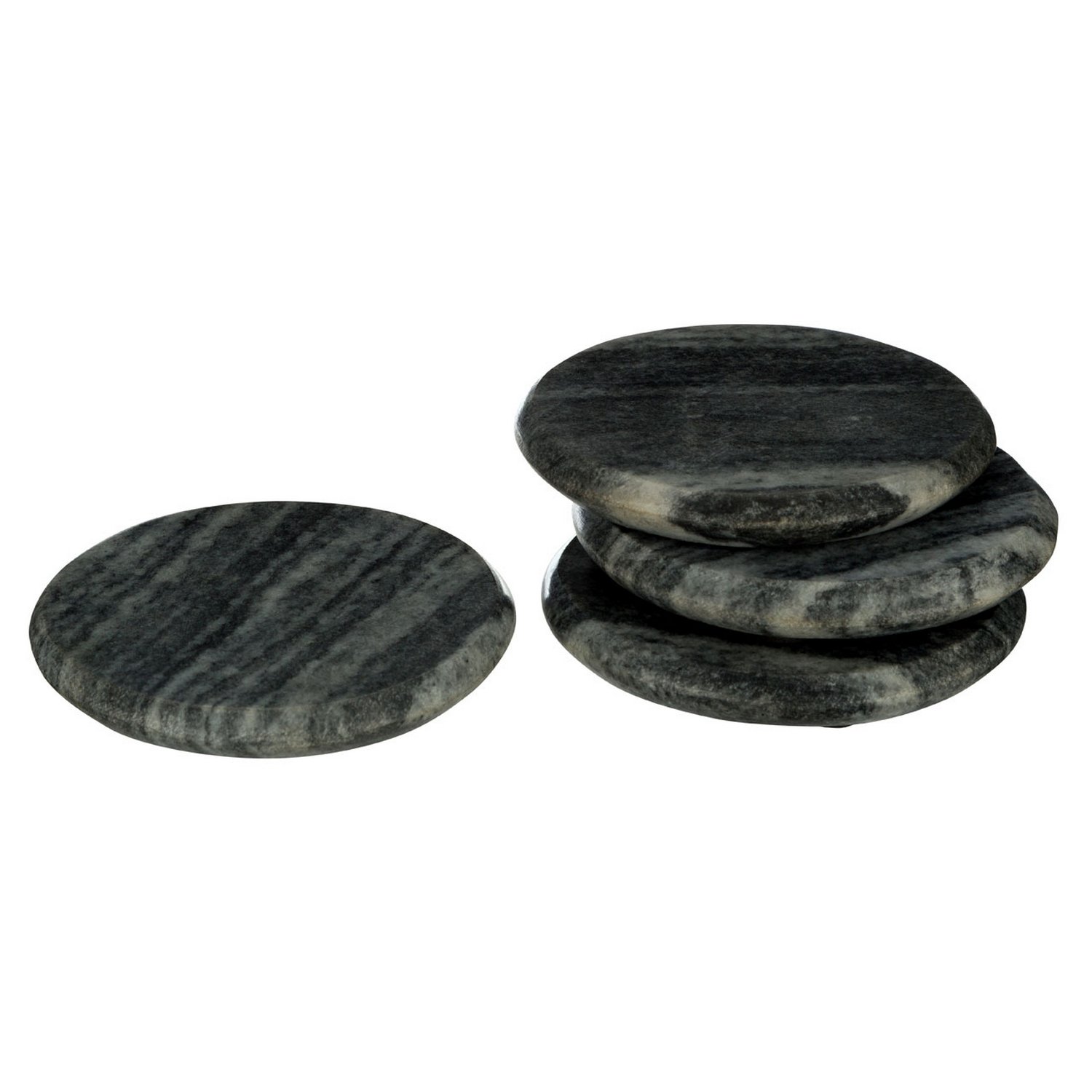 Orsina Set Of 4 Grey Marble Round Coasters from B&Q