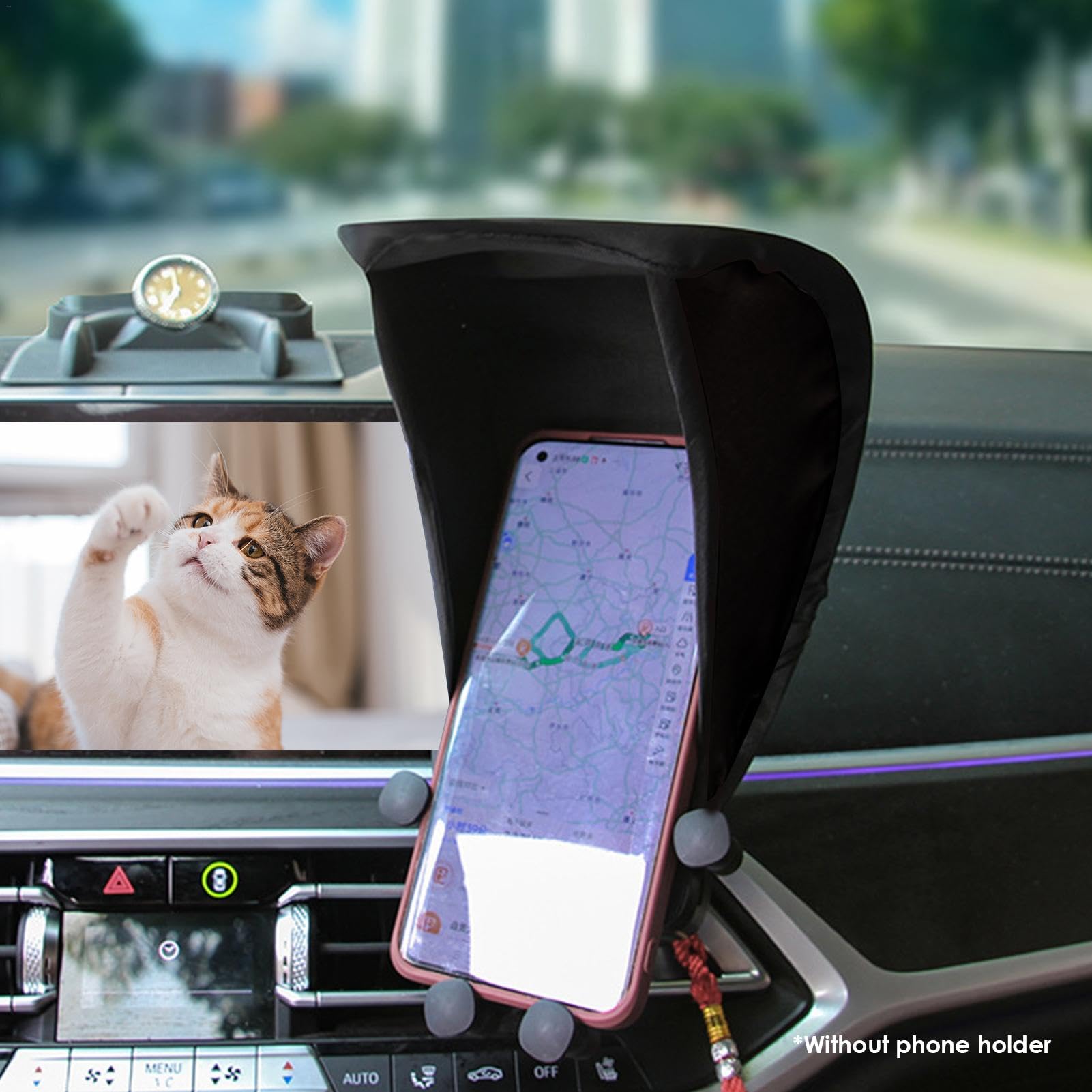 GENERISCH Parasol Przeciwsłoneczny Na Telefon Komórkowy Do Samochodu I Motocykla Ochrona Przed Słońcem I Promieniowaniem UV Stojak Na Smartfon Uniwersalny Fit
