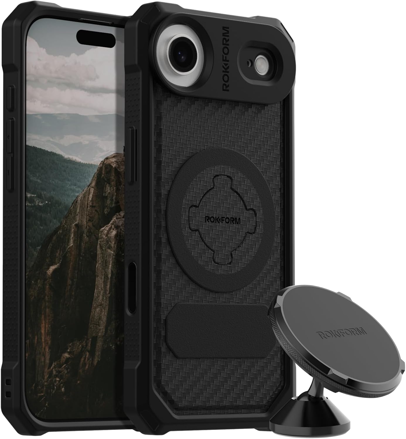 Rokform iPhone 17 Air Rugged Case + Magnetic Swivel Dash Phone Mount