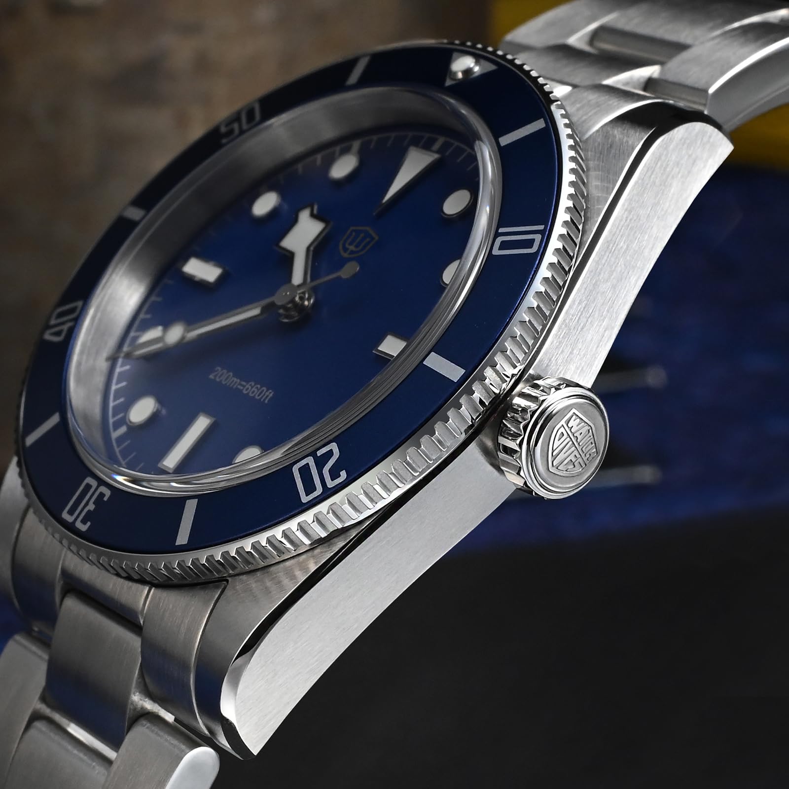 watchdives Quarzuhren WD7922 BB54, Herrenuhr 37 mm Saphirglas Luxus Armbanduhr 20 Bar Taucheruhren für Männer