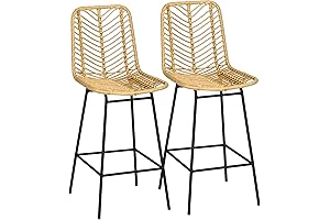HOMCOM Wicker Bar Stools: Elevate Your Kitchen or Bar with Boho Charm