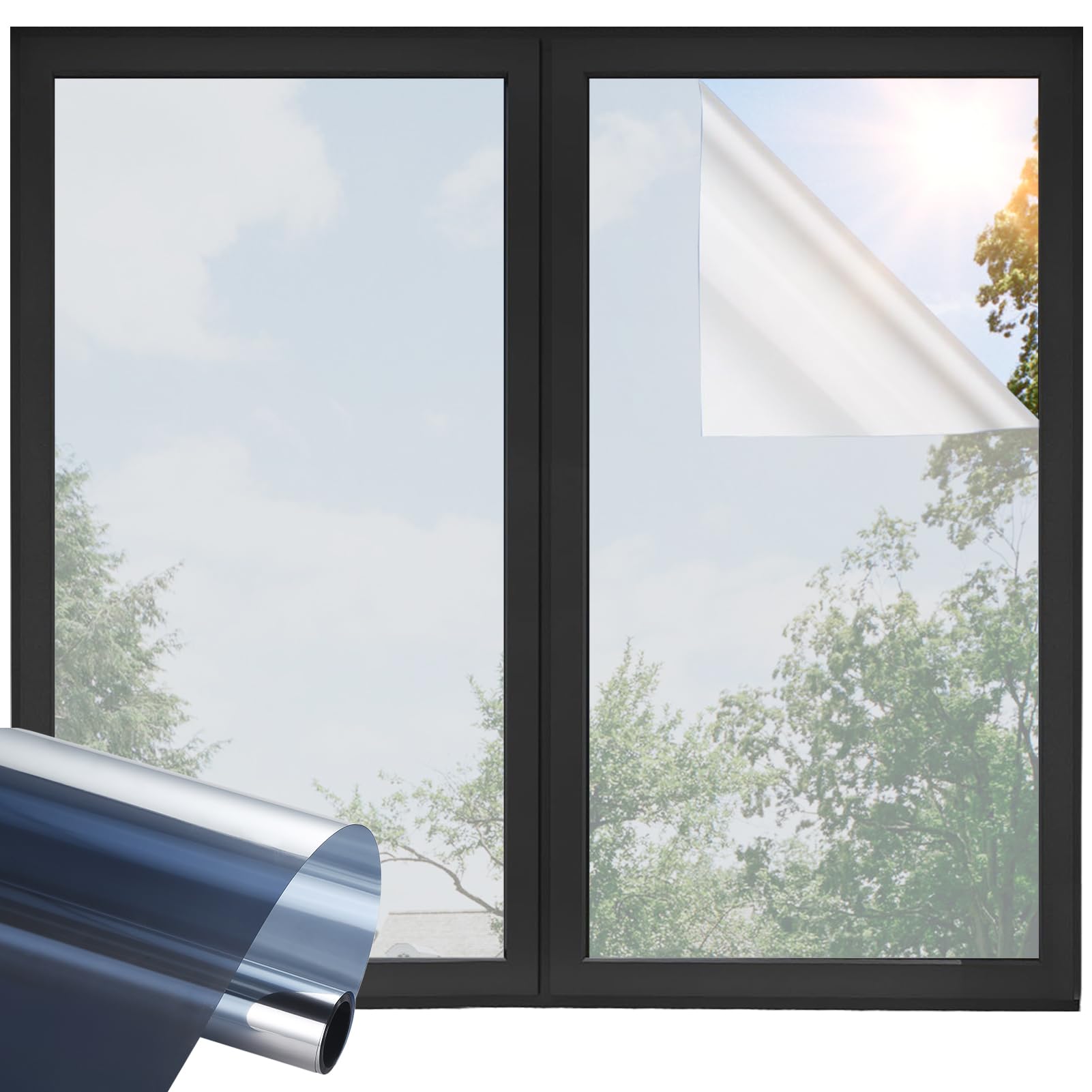 ADD.HERES One Way Window Film Privacy With Tools,Silver,44X200CM
