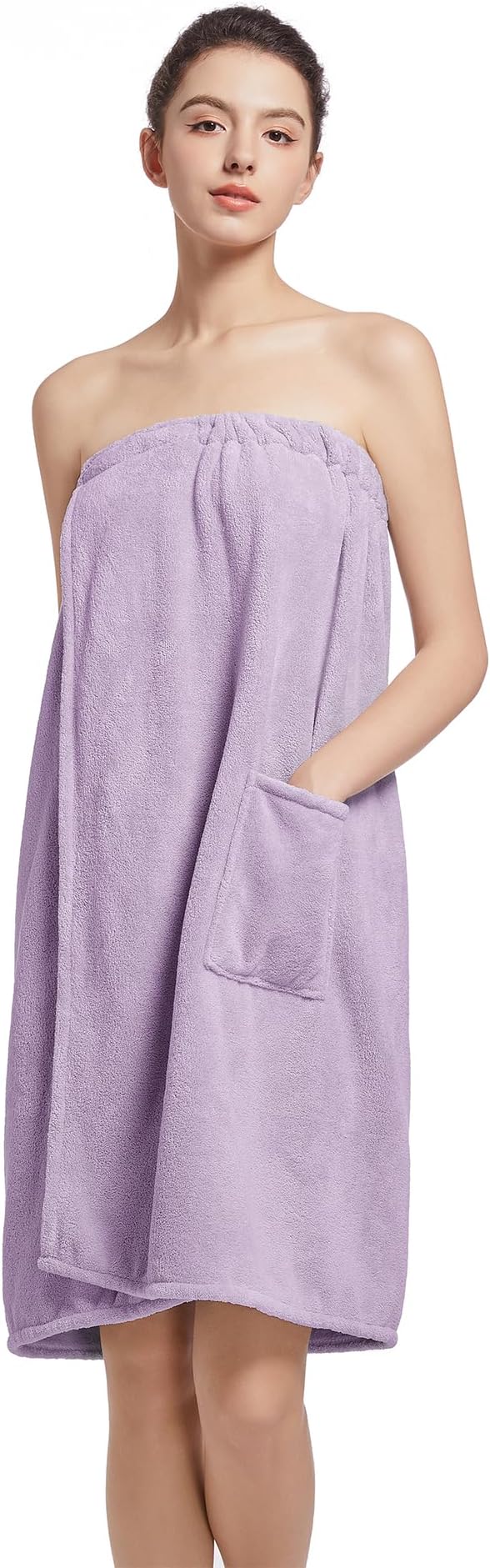 Women'S Soft Wrap Towel Full Length，Bath Robe After Shower Female Plush Long，Spa Bathrobes Lightweight With Pockets
