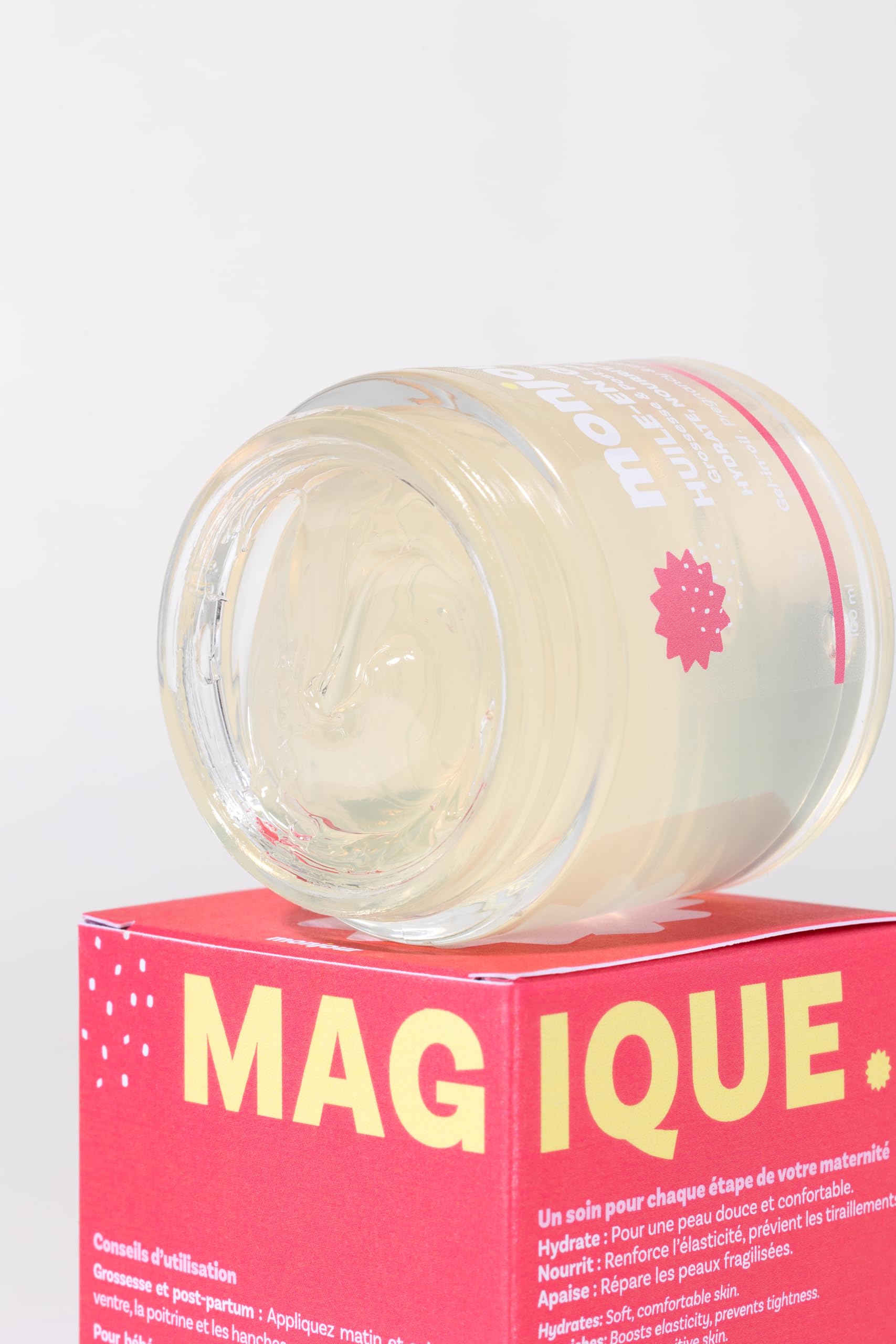 Huile-en-Gelée Grossesse Post-Partum Naturelle 98% Prévention Vergetures Caméline Bio Inca Inchi Nourrit Hydrate Apaise Peau