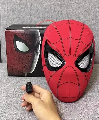 Spider-Man mask with remote eyes, kids costume accessory
