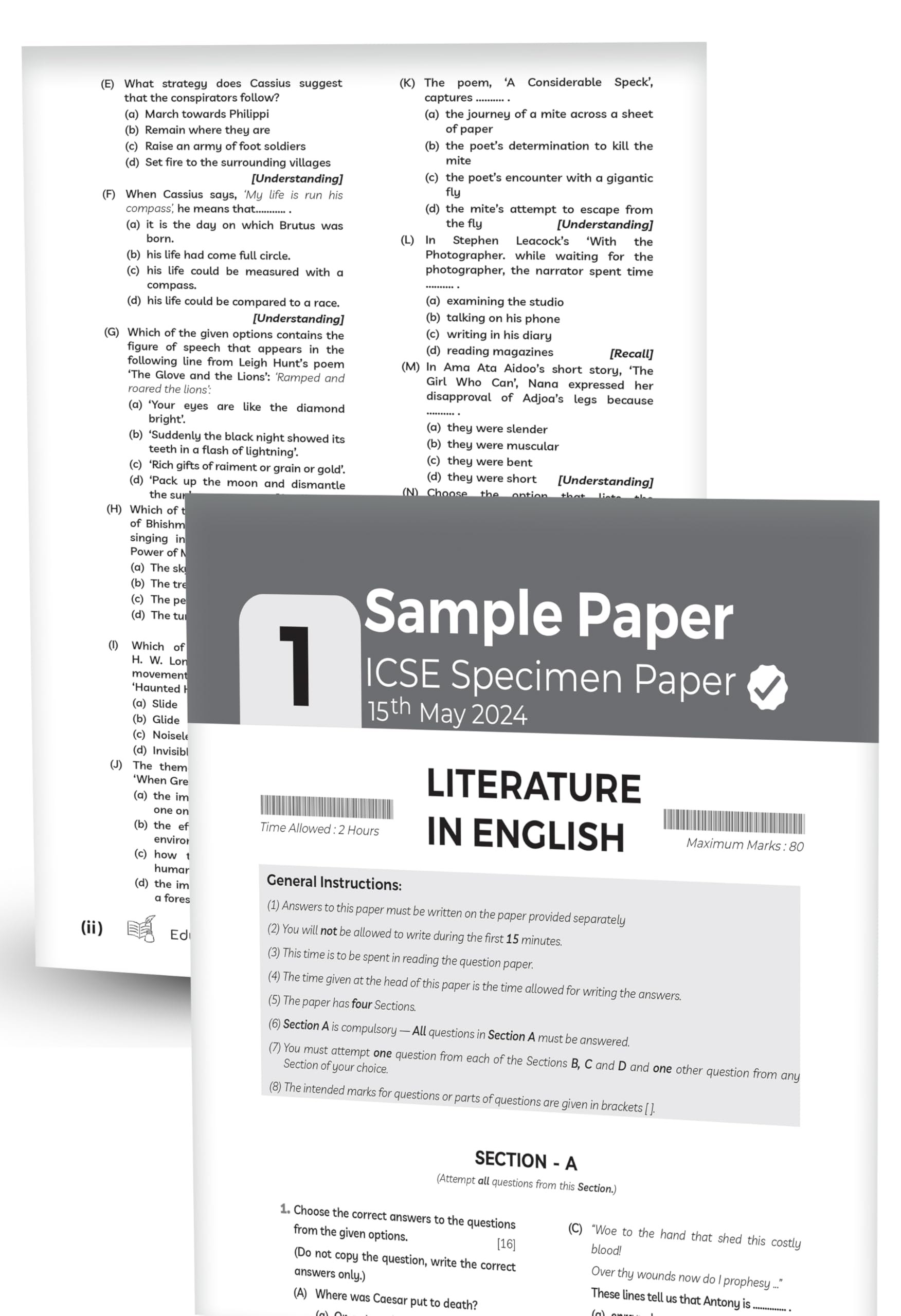 Educart ICSE Class 10 English Literature One Shot Question Bank 2025 for 2024-25 Exam 2