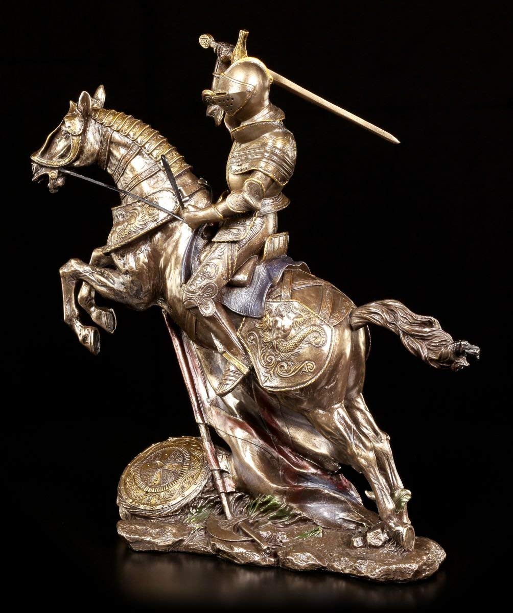 Veronese Ritter Figur mit Schwert im Sprung Ritterfigur Mittelalter Pferd Reiter