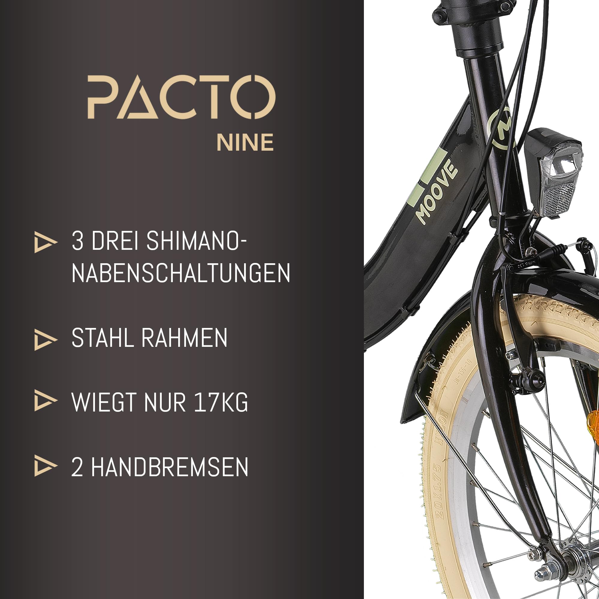 PACTO-Eight Hochwertiges Faltrad 27cm Stahlrahmen 20 Zoll Doppelwandige Aluminiumfelgen 6 Gang Shimano Umwerfer Klapprad Faltrad Zusammenklappbares Kompaktes Falträder Erwachsene