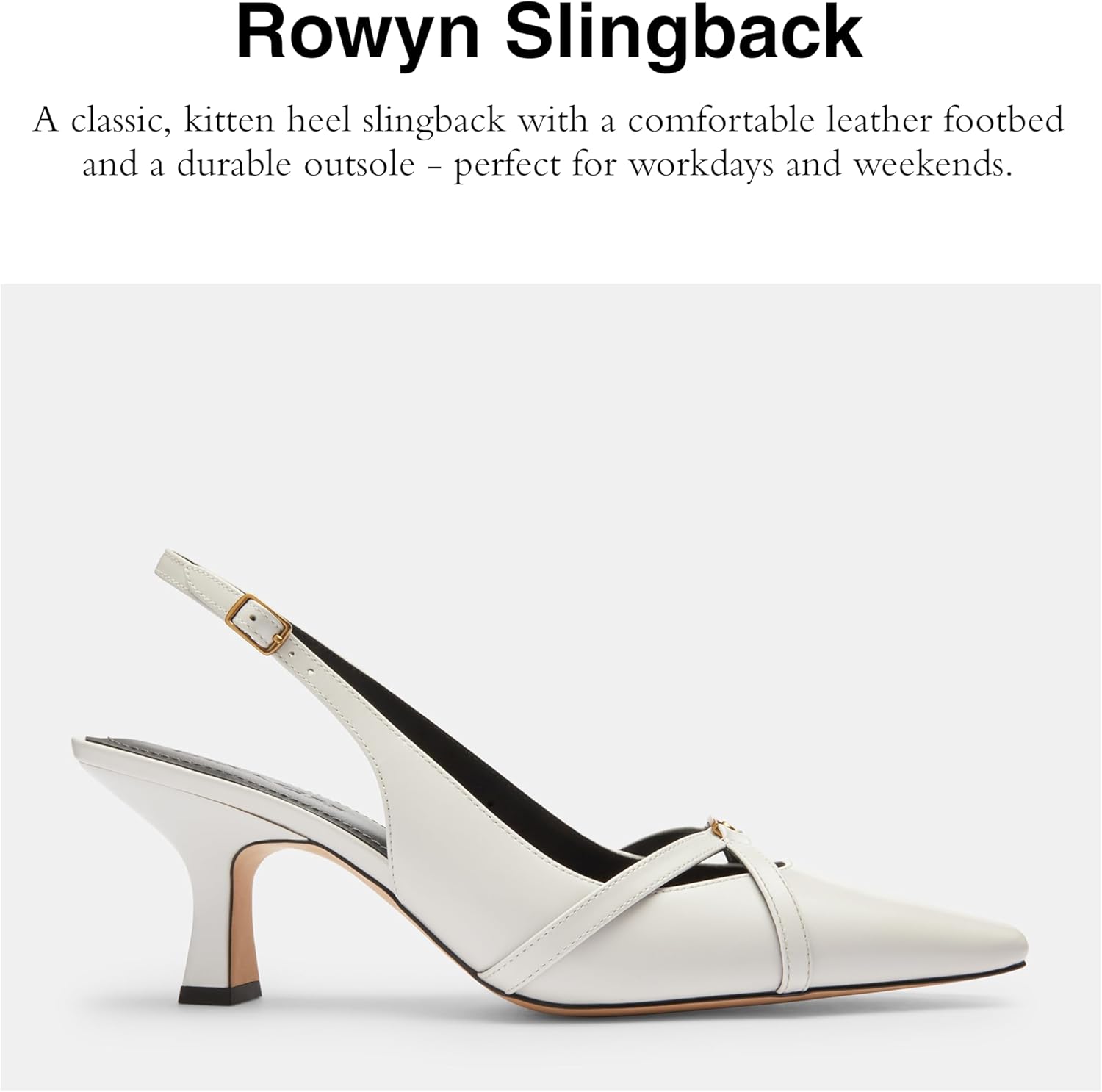 Coach Womens Rowyn Slingback 9 Optical White