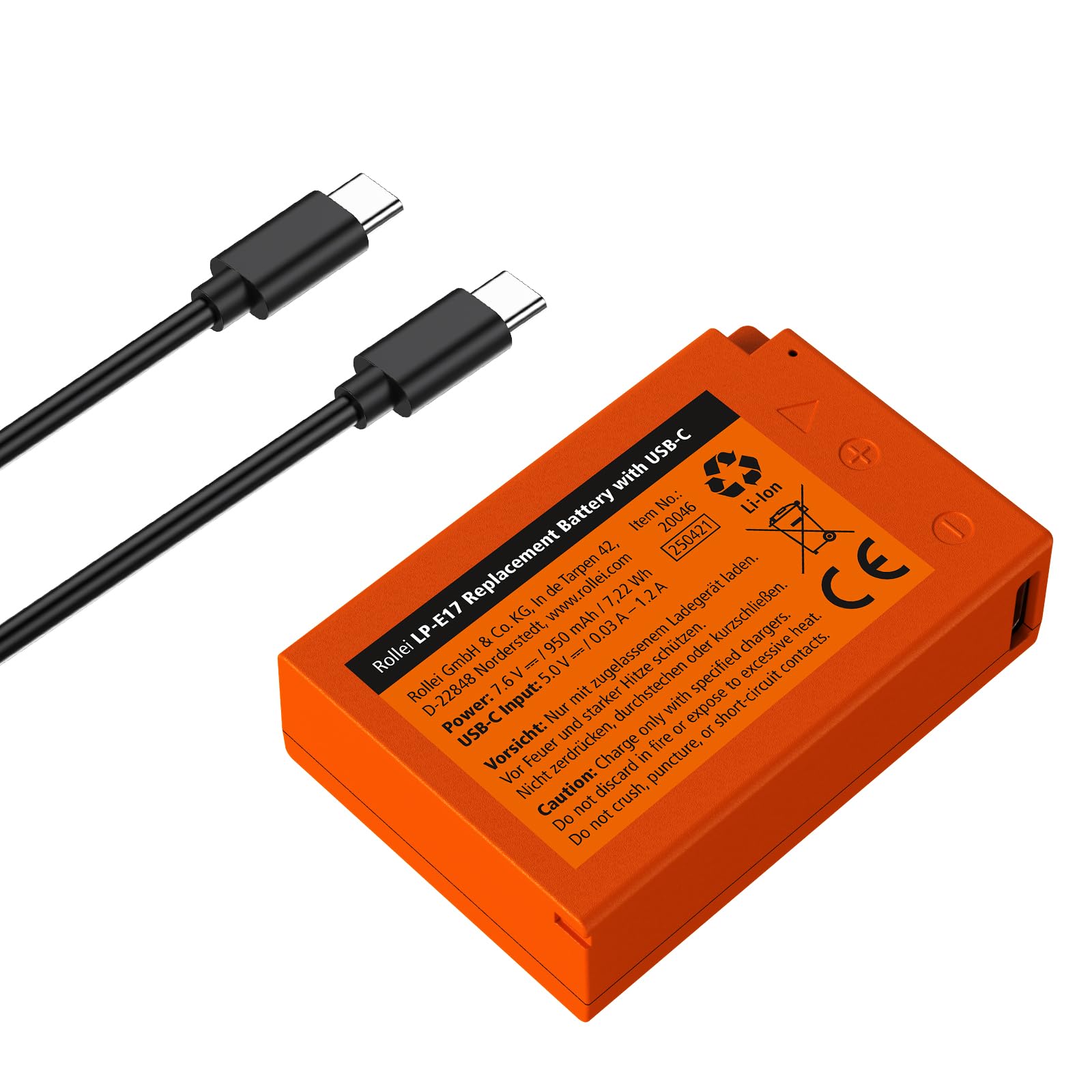 Batería LP-E17 Rollei con puerto USB-C integrado para evitar llevar cargadores adicionales 2
