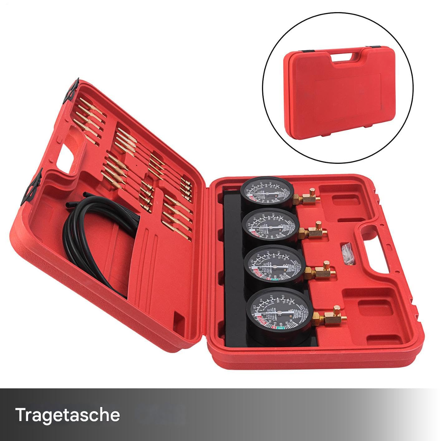 Manómetro De Vacío Para Carburador Kit De Ajuste Para Carburadores De Moto | Juego De Sincronizador Con Manómetro Incluido Para Taller Garaje Viajes Carretera Profesional Y Diario