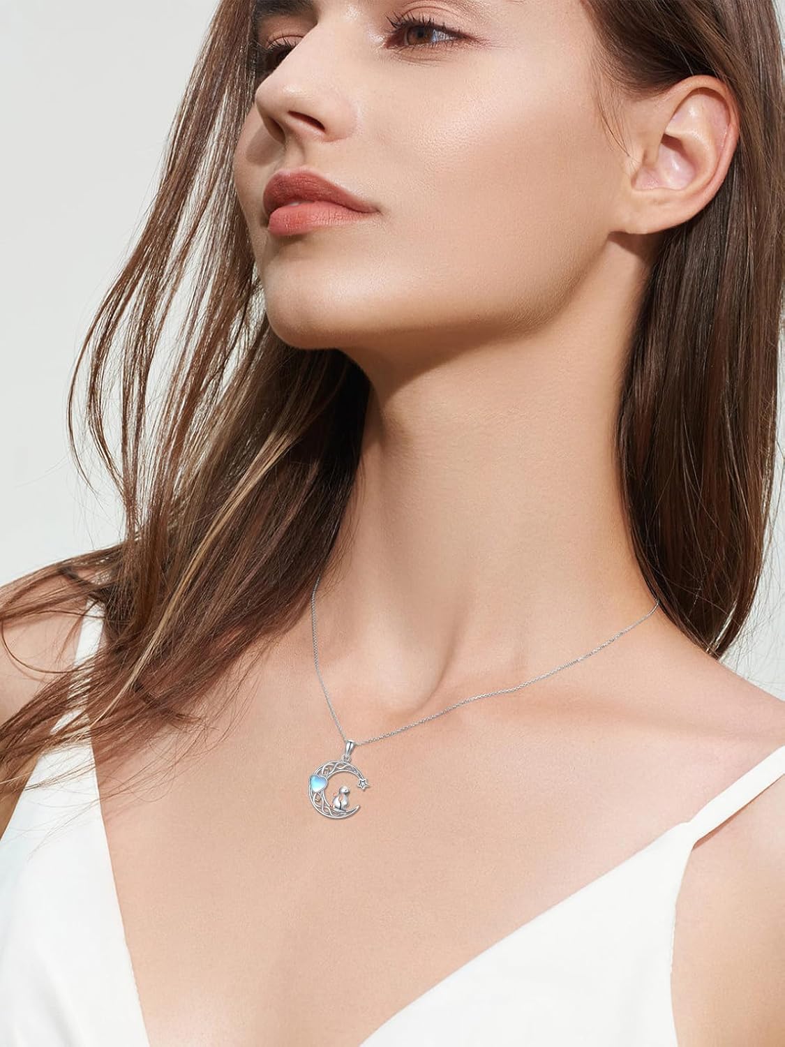 Dorunmo Animal Necklace 925 Sterling Silver Cat/Sloth/Axolotl/Dolphin Necklace Celtic Knot Pendant Birthday Anniversary Animal Jewelry for Women Friends Animals Lover