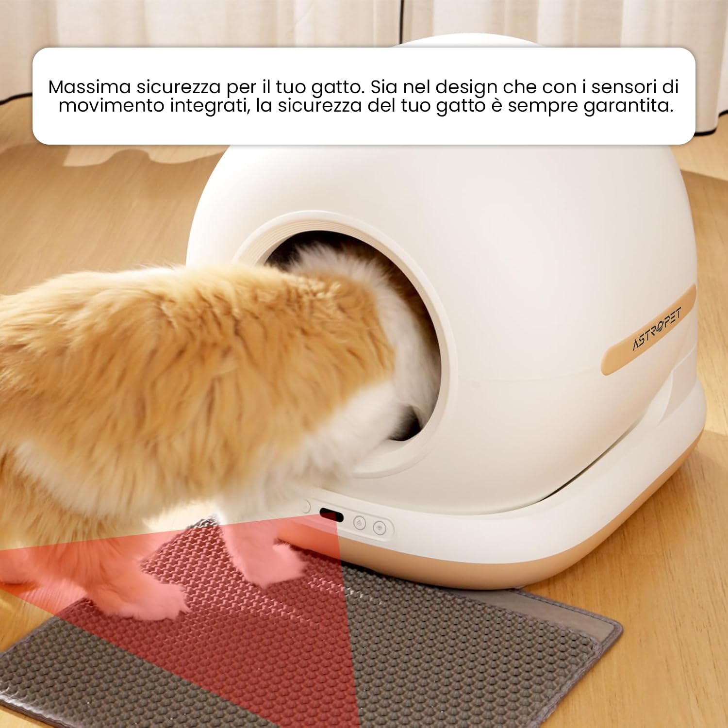 AstroPet 72L Lettiera Gatto Autopulente, Lettiera Autopulente per Gatti,Controllo APP, Sterilizzazione UV,Protezione di Sicurezza Multipla Per Più Gatti