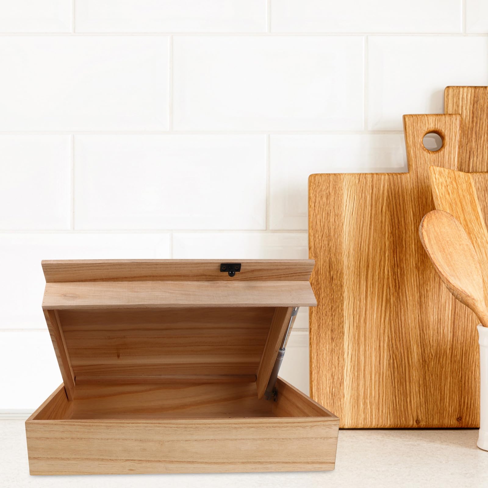 Mikikit Mensola a Parete in Legno, Ripiano Sospeso Beige, Scatola Porta Oggetti per Soggiorno, Multifunzione, Ottimizzazione Spazio, per Piccoli Appartamenti e Camera da Letto