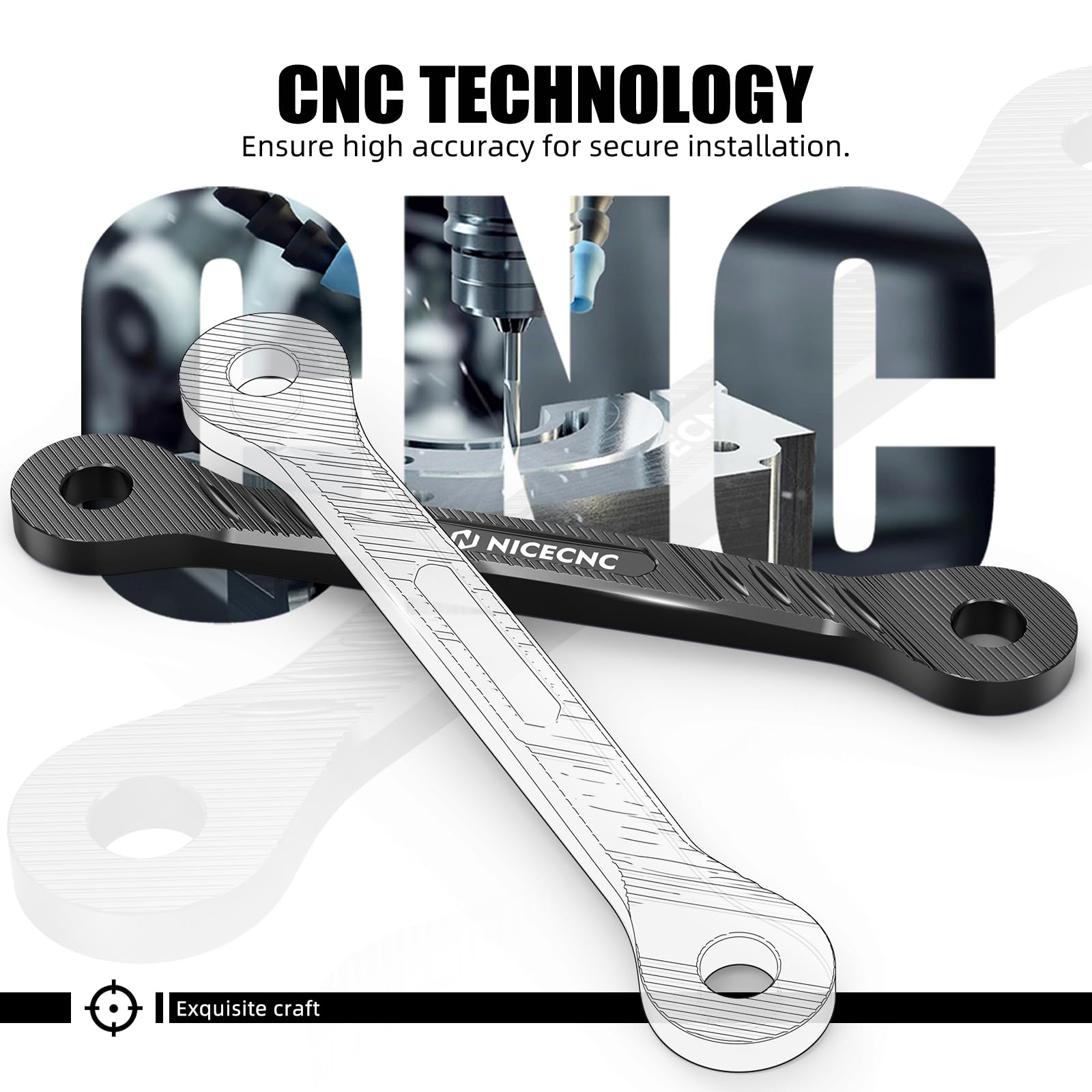 NICECNC Link di abbassamento in alluminio billet 38 mm per Yamaha Tenere 700 XTZ700 2019-2023