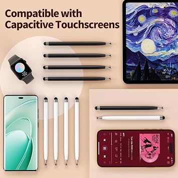 10PCS Stylus Pen for Touchscreen,Lightweight 2 in 1 Design | Stylus Pen for iPad,Nintendo Switch,iPhone, Android Tablets Capacitive Touch Screen,Stylus for Drawing,Note-Taking & Gaming