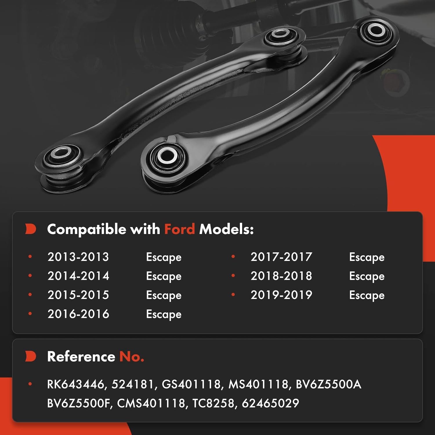 A-Premium 2 x Rear Upper Control Arms, with Bushing, Compatible with Ford Escape 2013-2019