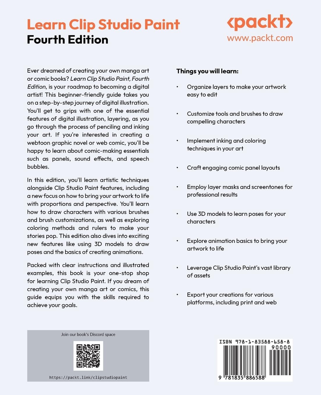 Learn Clip Studio Paint - Fourth Edition: A beginner's guide to creating compelling art in manga, comics, and animation