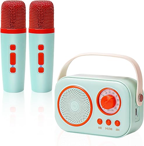 Máquina de karaoke para niños con dos micrófonos, juguetes para niños para niñas y niños, regalos de cumpleaños de Navidad para niñas y niños de 4 a