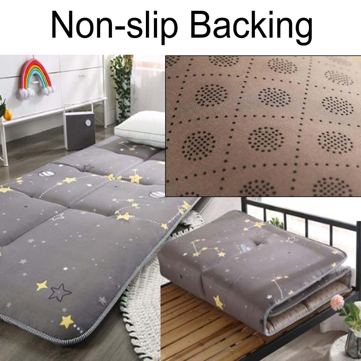 Danchen Japanische Futon-Matratze, faltbare Bodenmatratze, tragbare Tatami-Matte für Schlafsaal, Gästebett, Schlafsaal, Camping, Auto, aufrollbare, rutschfeste Schlafunterlage (150 x 200 cm, G)