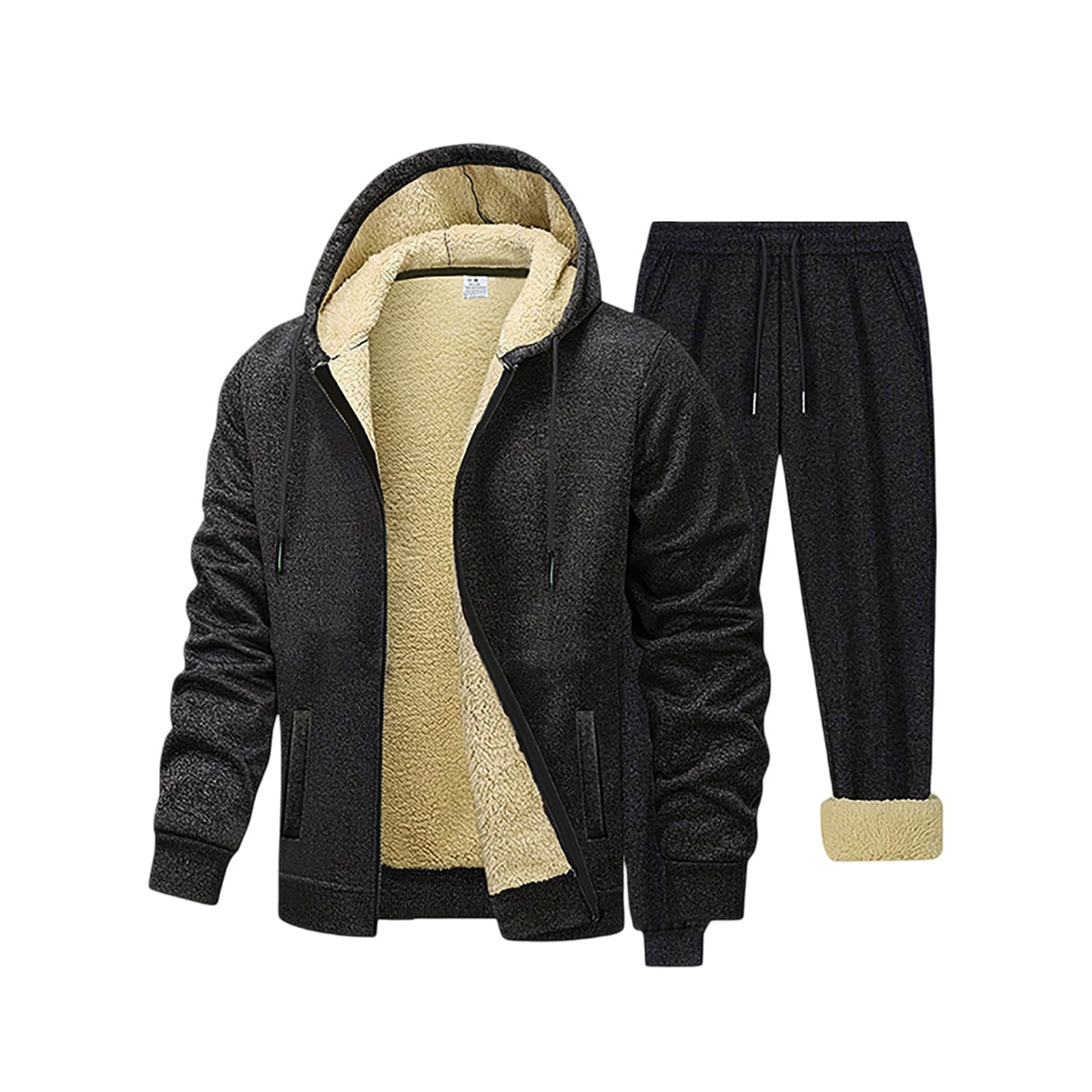 Uomo Tuta Sportiva 2 Pezzi Felpe e Pantaloni Sportivi Della Larghi Training Homewear per Felpa con Cappuccio Invernale Elegante Set Tracksuit Tute Completo Sportivo Running