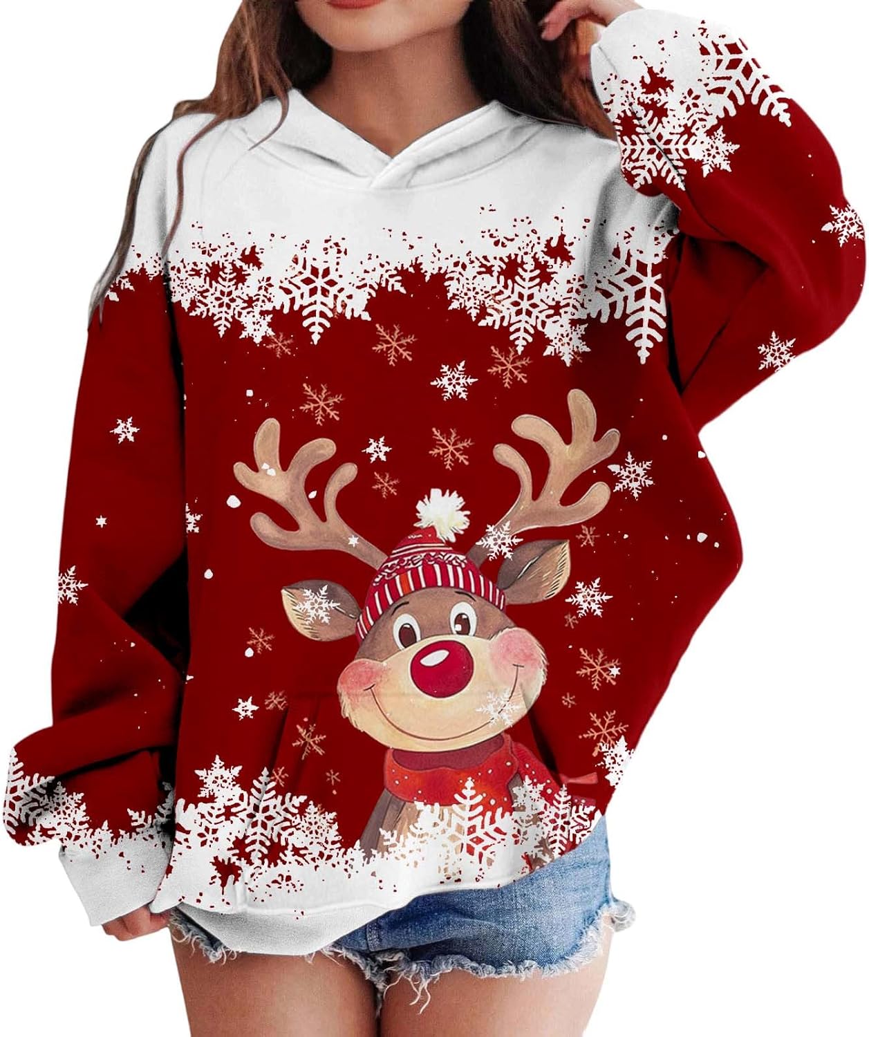 Kersttrui jongens sweatshirt kinderen grappig ronde hals Christmas Sweater kerstfeest casual kersttrui kerstmis jongens meisjes wintertrui met fleece, C4, 9-10 Jaar