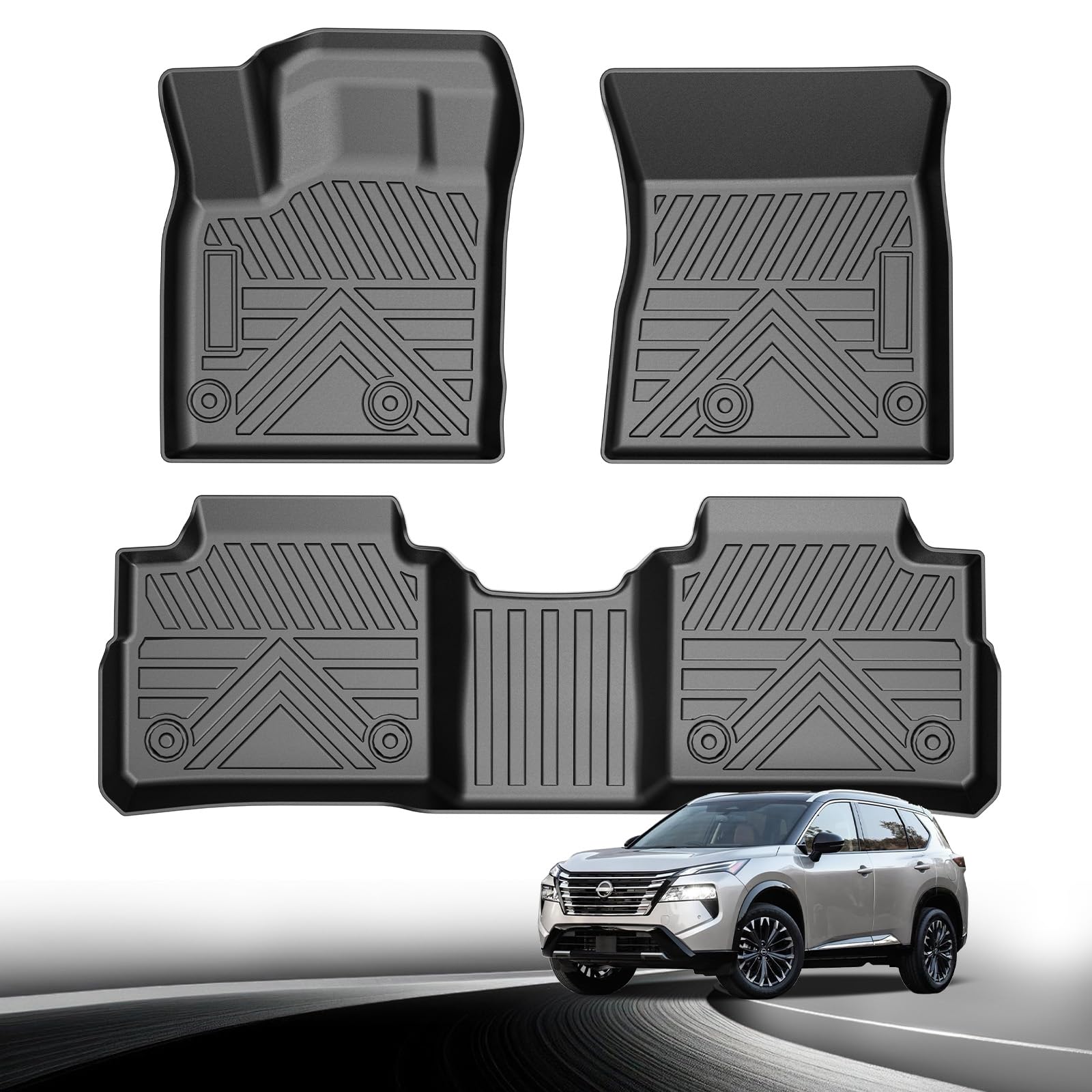 Runine Carbon Fiber Floor Mats for Nissan Rogue
