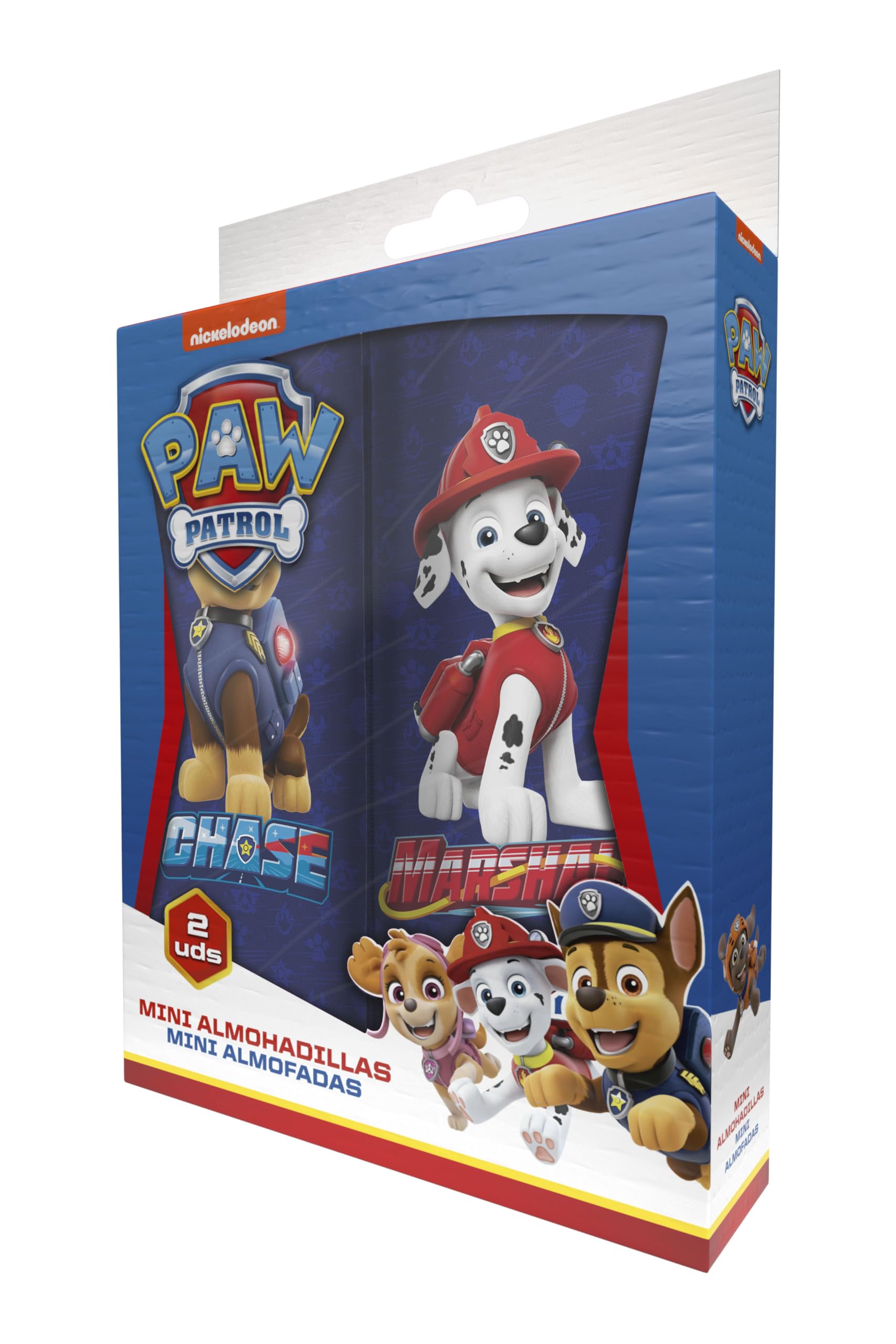 PAW PATROL Zestaw 2 mini nakładek na pasek dla chłopców z Chase i Marshallem nakładki na pas dziecięcy z figurkami Chase i Marshall. Idealne do pasów bezpieczeństwa dzieci. Wyjątkowo wygodne i