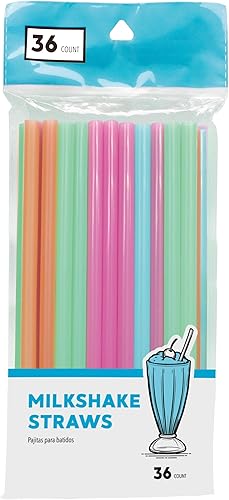 Miniatura 7 de Jacent - Pajitas para batido jumbo, 36 unidades por paquete, pajitas desechables de plástico grandes para batidos, bebidas, batidos