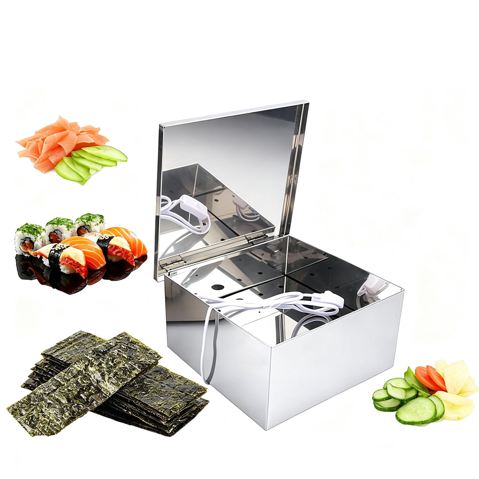 Forno di Essiccazione per alghe in Acciaio Inox per Ottenere alghe Nori croccanti e Verdure, con Temperatura Regolabile, Ideale per Sushi e ristoranti Giapponesi.