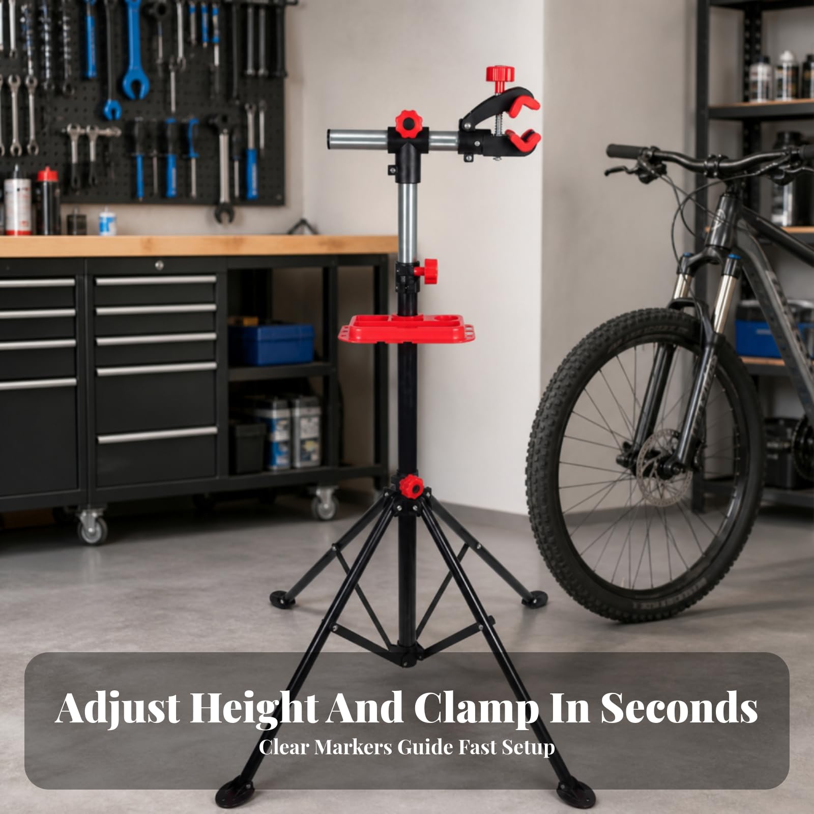 Bicicleta con Banja Estable Reparación con Base Triangular, Resisn, para Garaje